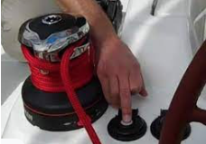 Electric winch on a yacht in Spain